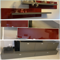 soggiorno componibile moderno legno e laccato