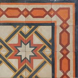 Pavimentazione in cementine d'epoca di 7,50 + 5 mq
