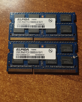 notebook memoria 2x2gb 2Rx8 PC3 alpida