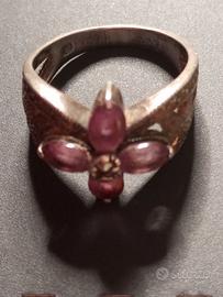 Anello argento 925% con quattro pietre di ametista