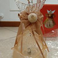 Natale angelo campana luminoso in vetro soffiato