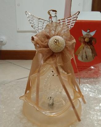 Natale angelo campana luminoso in vetro soffiato
