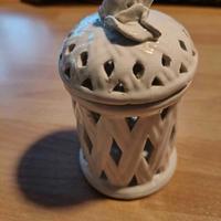 Vasettino ceramica traforato con coperchio