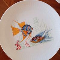 Set 7 piatti vintage in ceramica colorate