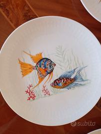 Set 7 piatti vintage in ceramica colorate