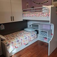 cameretta Ferri a soppalco 3 letti