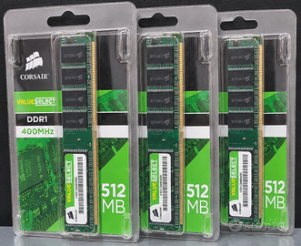 Lotto 3x Corsair ValueSelect 512MB DDR 400MHz PC32