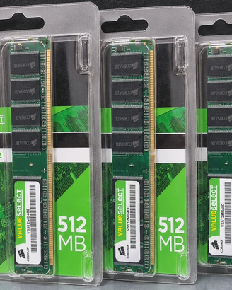 Lotto 3x Corsair ValueSelect 512MB DDR 400MHz PC32