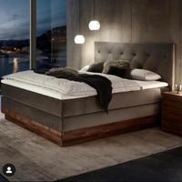 Letto matrimoniale elegante velluto grigio perla