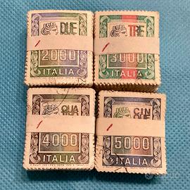 4 Mazzette da 100 Francobolli Serie ALTI VALORI