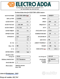 MOTORE ELETTRICO TRIFASE 22 kW