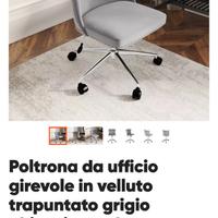 2 poltroncine in velluto grigio per ufficio