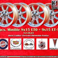 4 cerchi Chevrolet Minilite 8x15 9x15 Camaro,Nova,