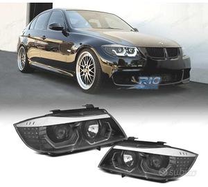 FARI BMW E90 E91 05-08 ANGEL EYES 3D FONDO NERO IN