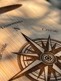 Tagliere in bamboo inciso al laser