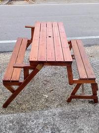 Panca trasformabile in legno massello 