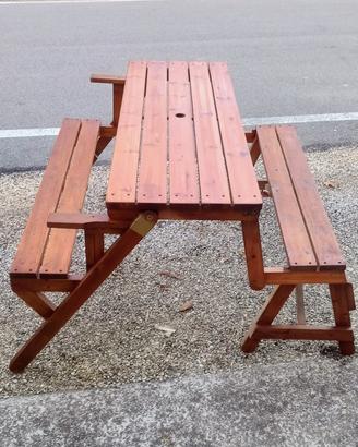 Panca trasformabile in legno massello 