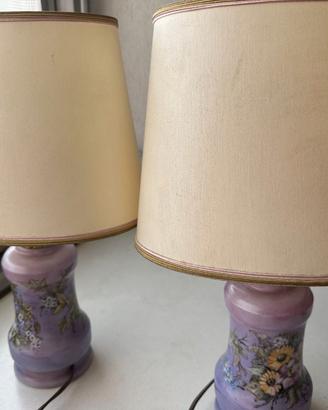 Coppia lampade dipinte a mano