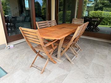 Tavolo teak allungabile + sedie