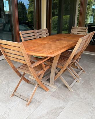 Tavolo teak allungabile + sedie