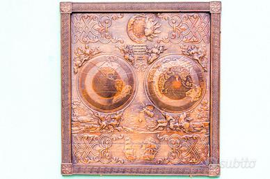 Bassorilievo Legno. Mappe-Monde, Globe Terrestre