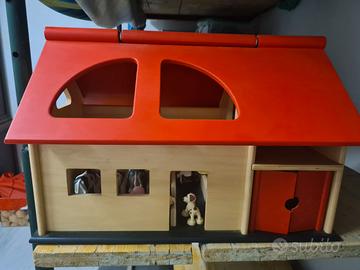 Gioco Stalla in legno con animali 