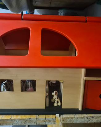 Gioco Stalla in legno con animali 