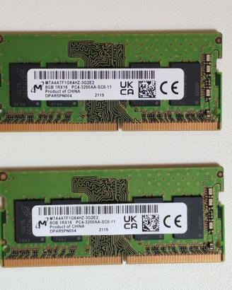2x8GB RAM Micron DDR4 PC4-3200AA SODIMM (16GB)