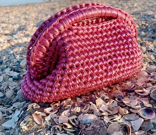 clutch rosa metallizzata 