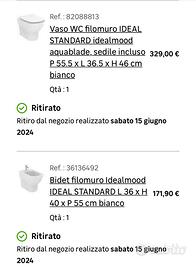 Piatto doccia e coppia vaso/ bidet