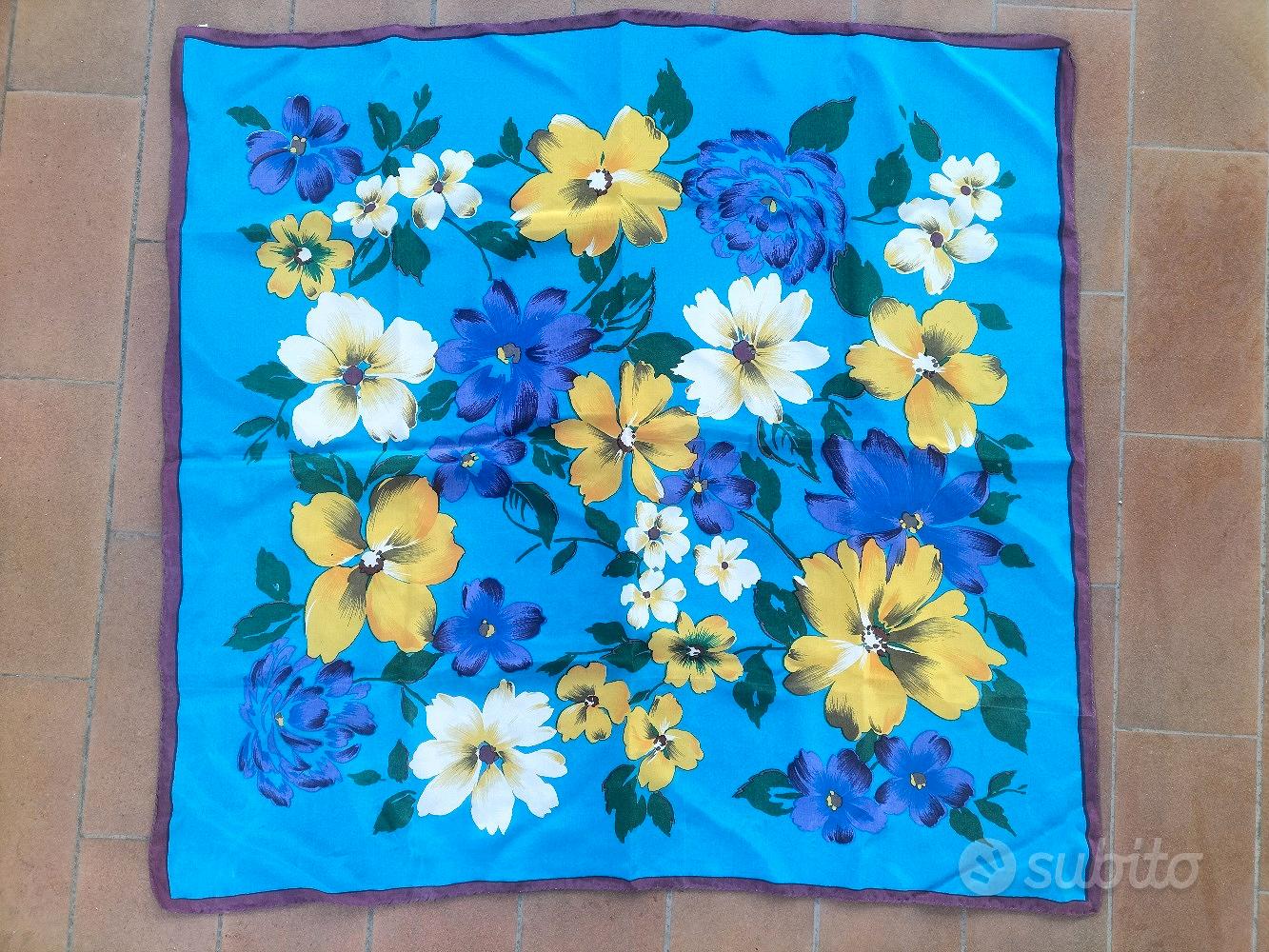 Foulard pura seta stampa fiori 