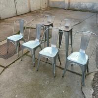 Sedie in metallo piu due sgabelli