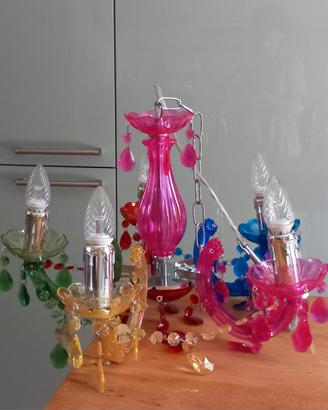 Lampadario color a 5 bracci 