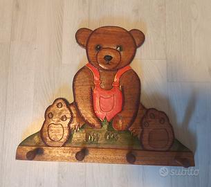 Appendiabiti Orsetto in legno 