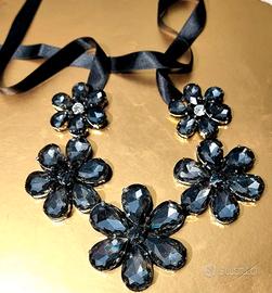 "Fleur de Minuit"- collana nuova con fiori neri