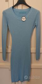 Abito in maglia celeste donna 