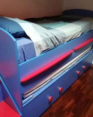 Blocco Letto rialzato salvaspazio per cameretta