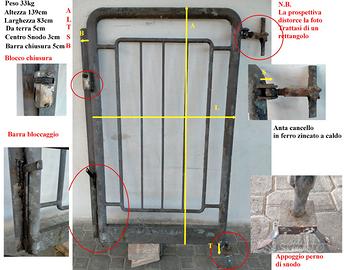 Anta cancello pedonale  in ferro zincato a caldo