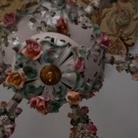 lampadario decorato in ceramica anni 80