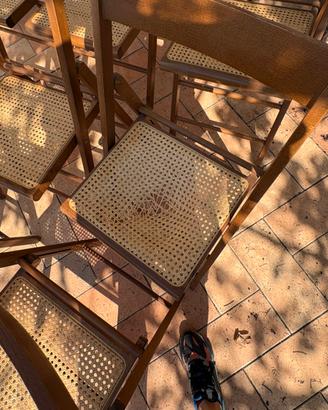 8 sedie pieghevoli rattan