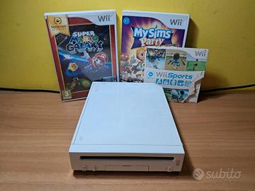 Wii console Nintendo + 3 Giochi + Accessori
