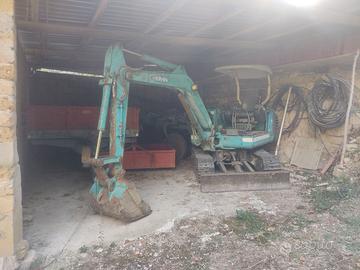 Scavatore, benna grigliata, Carrello per trasporto