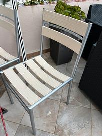 Set sei sedie plastica e acciaio