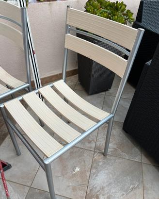 Set sei sedie plastica e acciaio