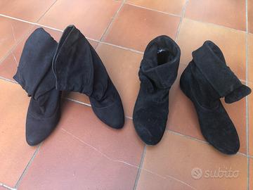 Scarpe stivaletti neri con e senza tacco