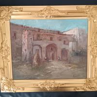 Paesaggio rurale dipinto olio su tela 