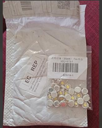 Set 30 LED Alta Potenza 1W Bianco Freddo