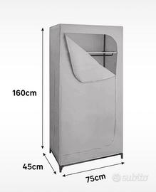 Armadio portatile grigio. Misure 160x75x45