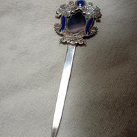 segnalibro, tagliacarte in argento 925 e lapislazz