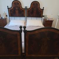 letto antico in ferro battuto e madreperla